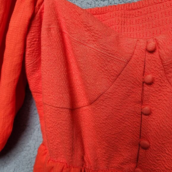 ANTHROPOLOGIE Women's Medium MAEVE Red Orange NWT Sweetheart Mini Dress - Picture 16 of 16